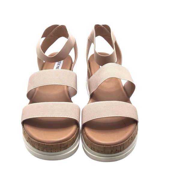 Steve Madden Womens Beige Bandi Strappy Platform Wedge Sandal Size 8.5M - Picture 3 of 8